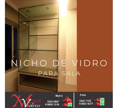 NICHO DE VIDRO PARA SALA